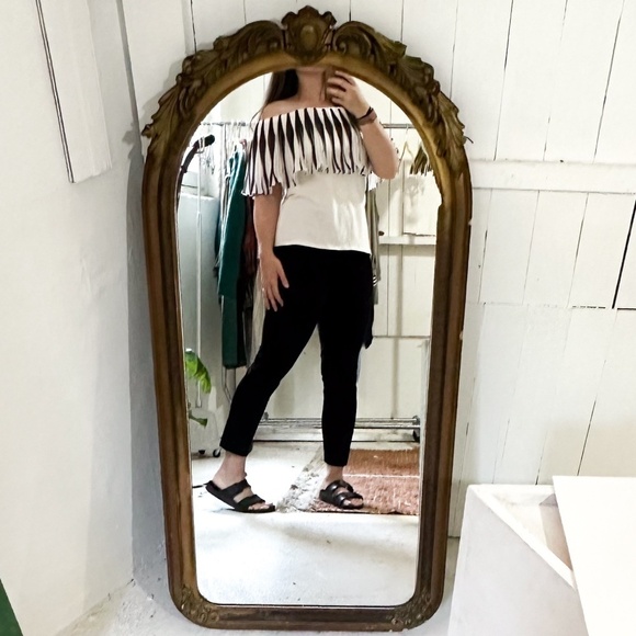 Anne Fontaine Moira Flutter Black/White Top - XXL - Picture 9 of 9